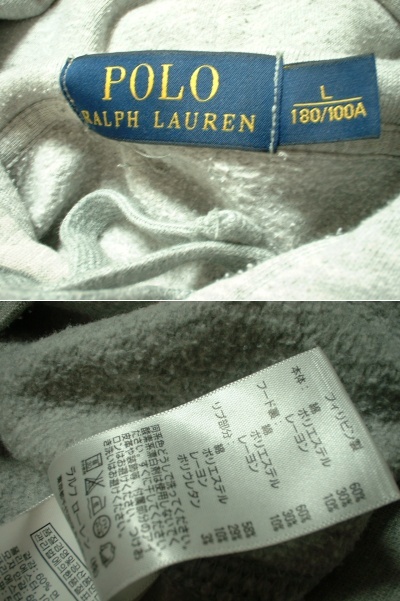 大人気Ralph LaurenビッグポニースウェットパーカーL杢グレー正規ラルフローレンプルオーバーフーディBIG PONY SWEAT PARKAトレーナー_画像3