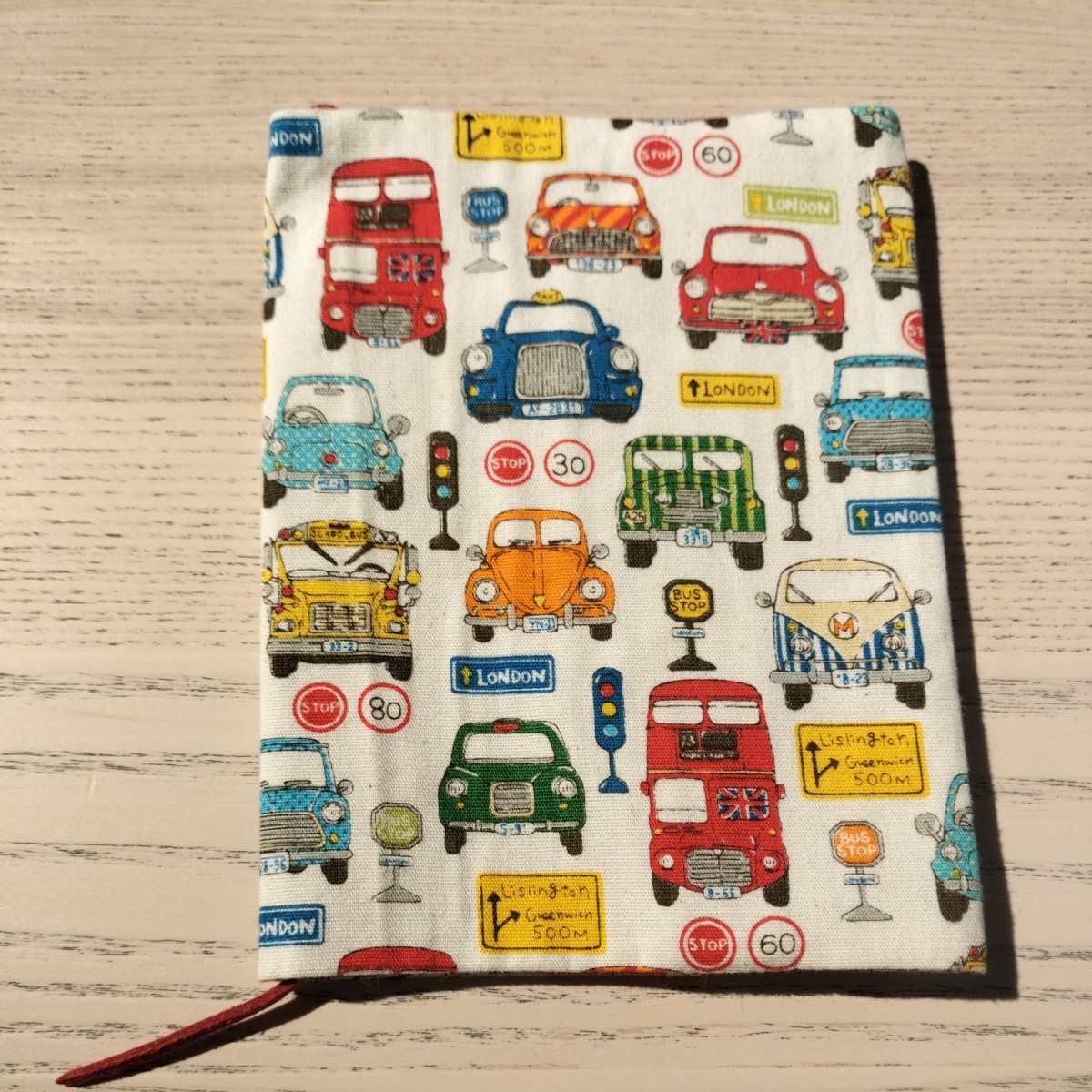  postage included unused book cover library book@ size retro car pattern automobile pattern cloth made 