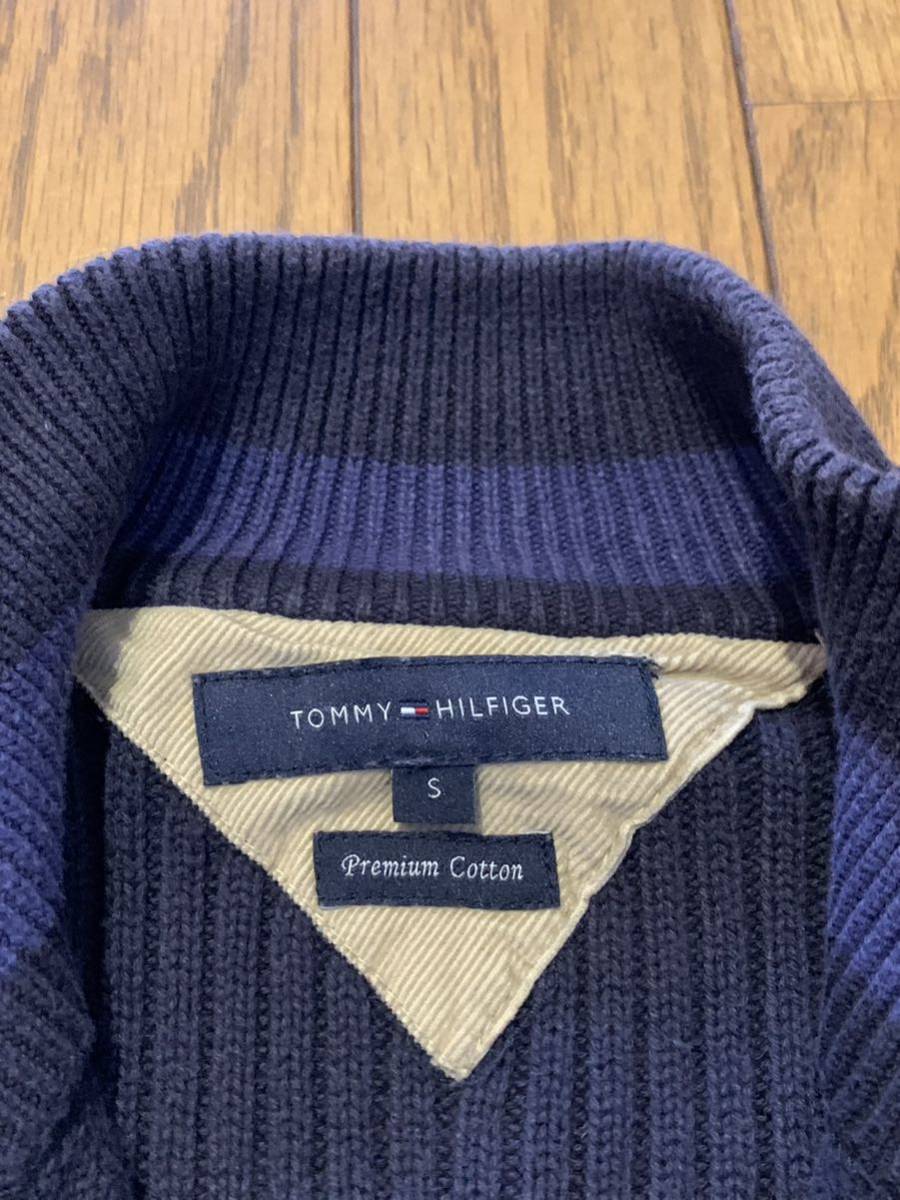 TOMMY HILFIGER ドライバーズニット Sトミーヒルフィガー コットンニット古着 ユーズド_画像4