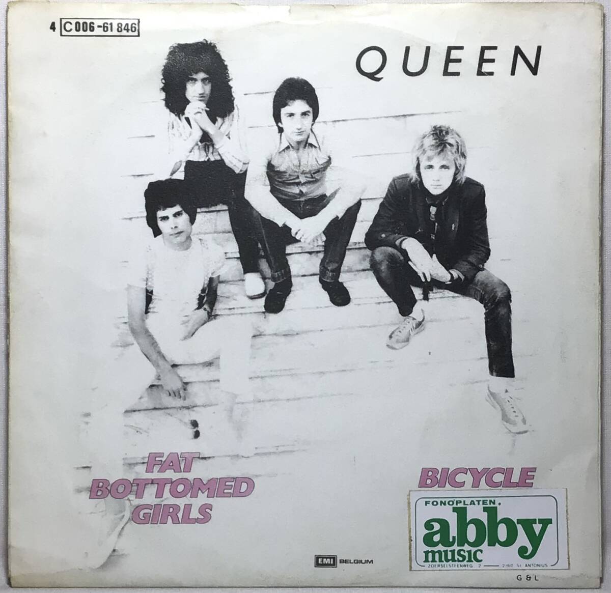 【べ7】 QUEEN クイーン / BICYCLE RACE / FAT BOTTOMED GIRLS / STERLING 刻印 1978 ベルギー盤 7インチシングルレコード EP 45 試聴済_画像2