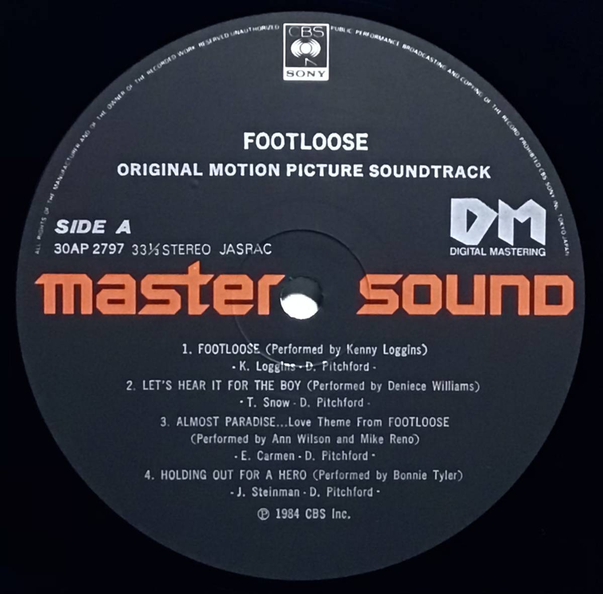 [ day LP master sound obi shrink ] movie foot loose FOOTLOOSE soundtrack hit bending great number height sound quality MASTER SOUND 1984 Japanese record LP record 