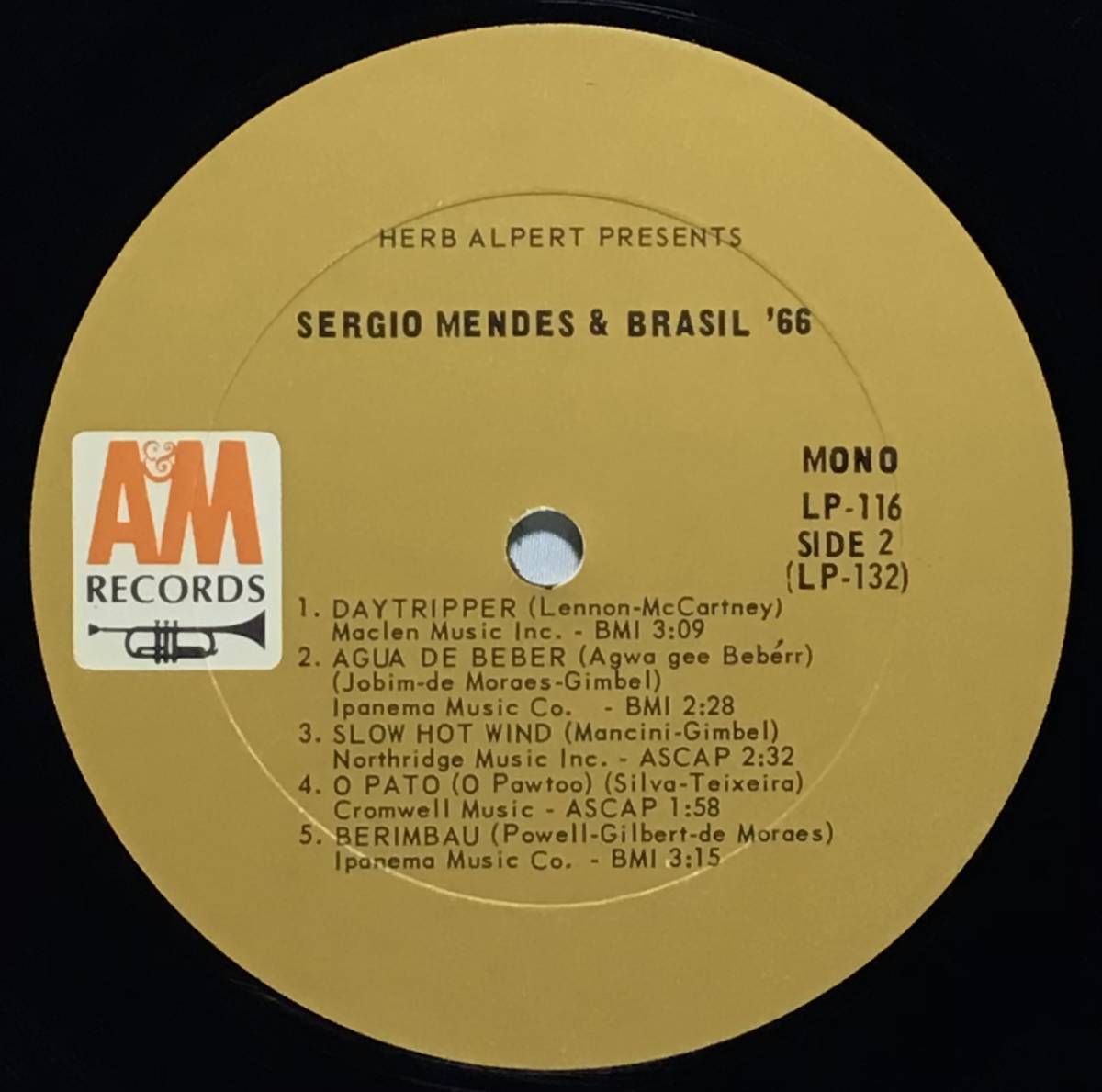 【米LPモノラル】 SERGIO MENDES & BRASIL '66 / 1966 A&M US盤 LPレコード MONO LP-116 セルジオ・メンデス 試聴済の画像7