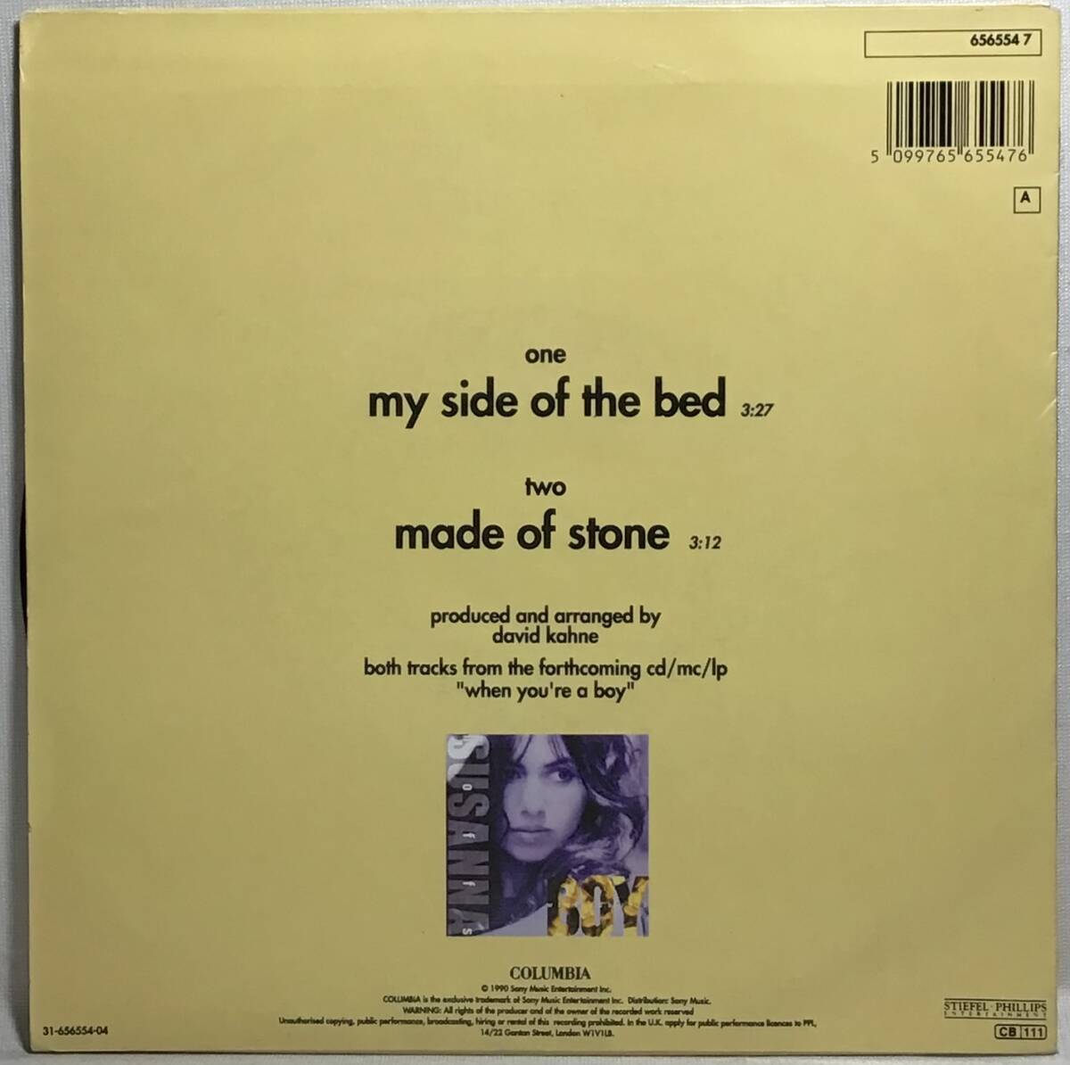 【蘭7】 SUSANNA HOFFS ( BANGLES ) / MY SIDE OF THE BED / MADE OF STONE / 1990 オランダ盤 7インチシングルレコード EP 45 試聴済の画像2