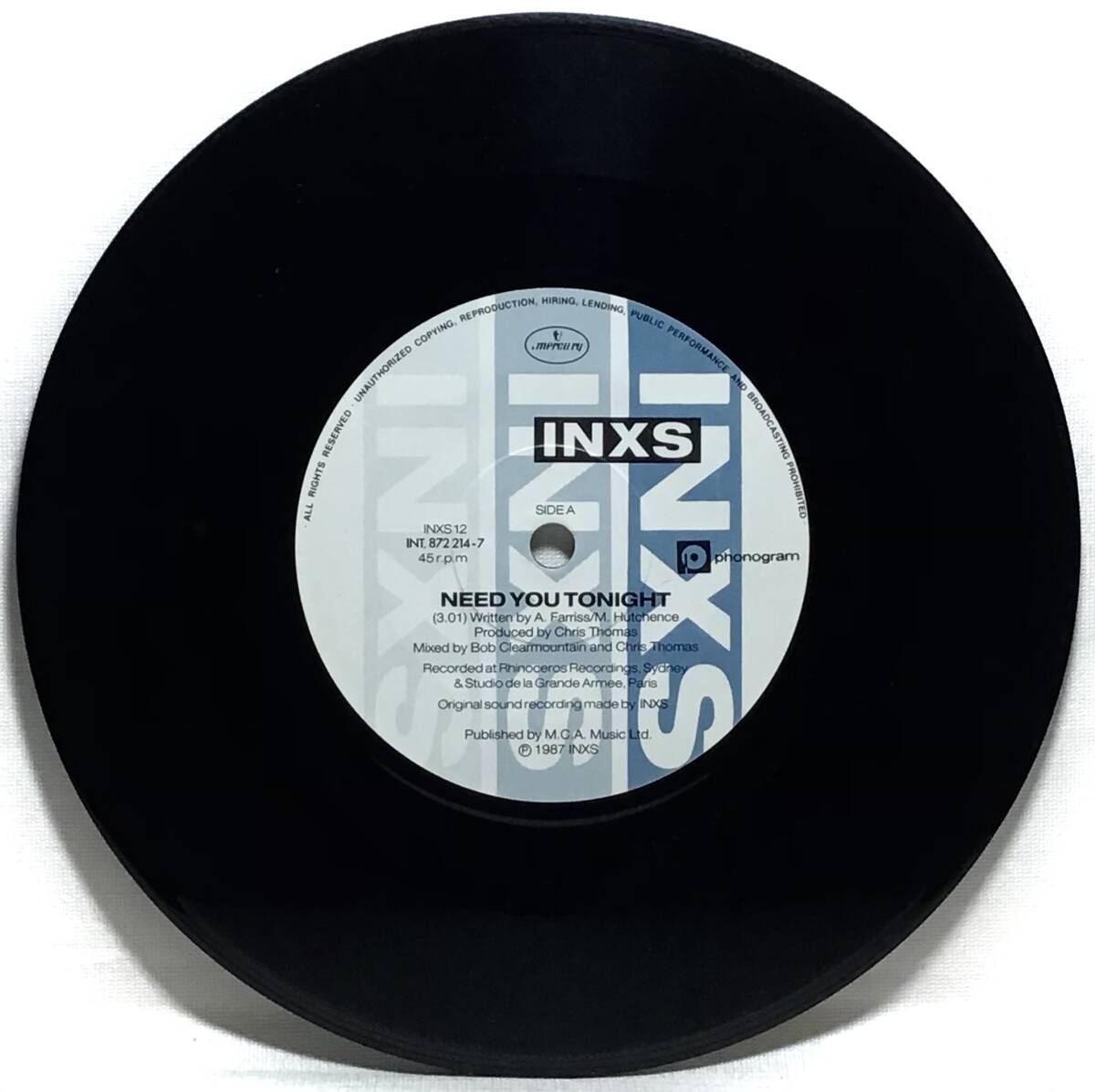 【英7元ネタ】 INXS / NEED YOU TONIGHT ( DUA LIPA / BREAK MY HEART 元ネタ ) / MOVE ON / 1988 UK盤 7インチレコード EP 45 試聴済_画像3