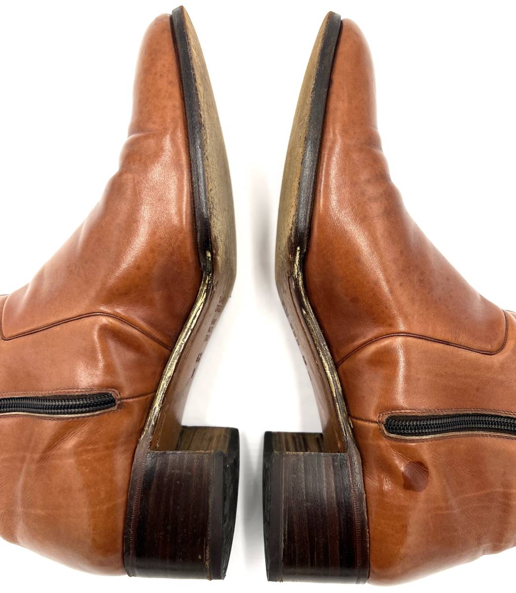 i379SK　TANINO CRISCI タニノクリスチー レザー ヒール ショートブーツ 表記サイズ6 1/2 25.5㎝ 靴 シューズ ブラウン系_画像5
