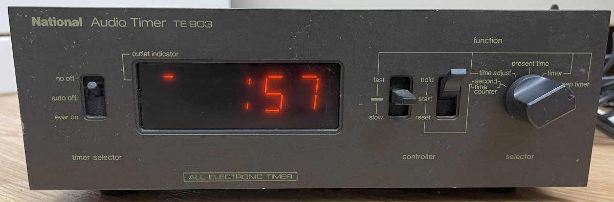 y303E National AUDIO TIMER TE903 ALL ELECTRONIC TIMER 松下電工 動作未確認 ナショナル オーディオタイマー レトロ 当時物の画像2