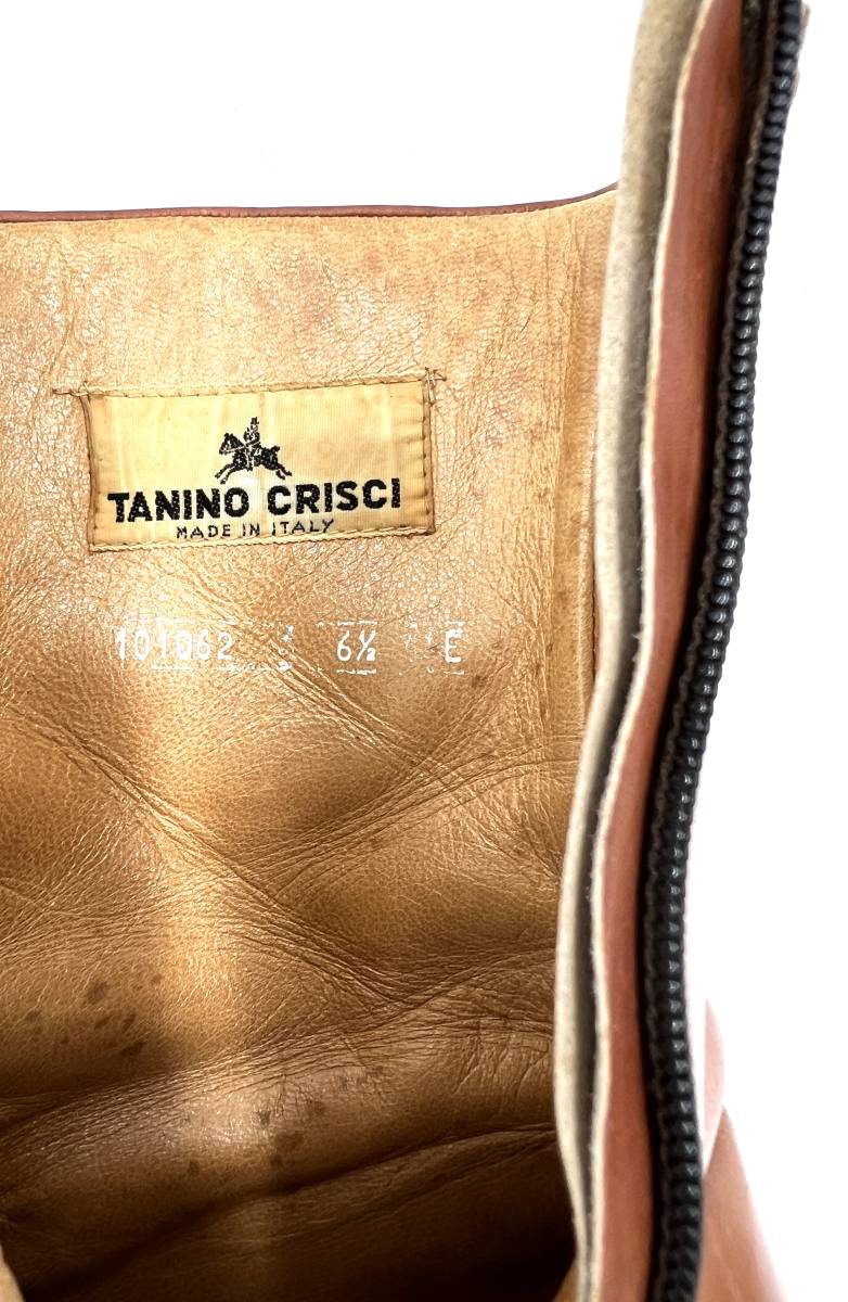 i379SK　TANINO CRISCI タニノクリスチー レザー ヒール ショートブーツ 表記サイズ6 1/2 25.5㎝ 靴 シューズ ブラウン系_画像8
