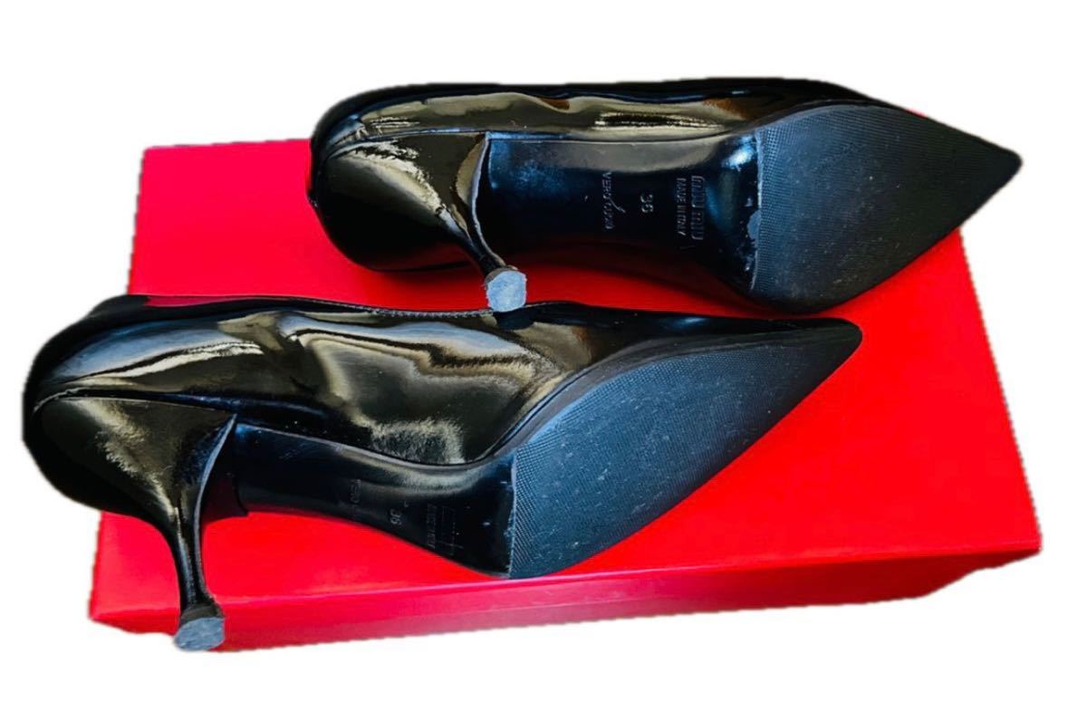 miu miu ( MiuMiu ) VERNICE GLAMOURpa tent heel pumps black size 36|23cm