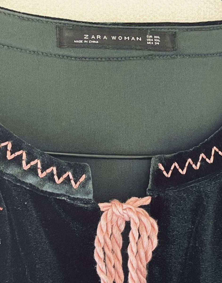 ★未使用★ZARA WOMAN エスニック 刺繍 チュニックワンピース XXL_画像3