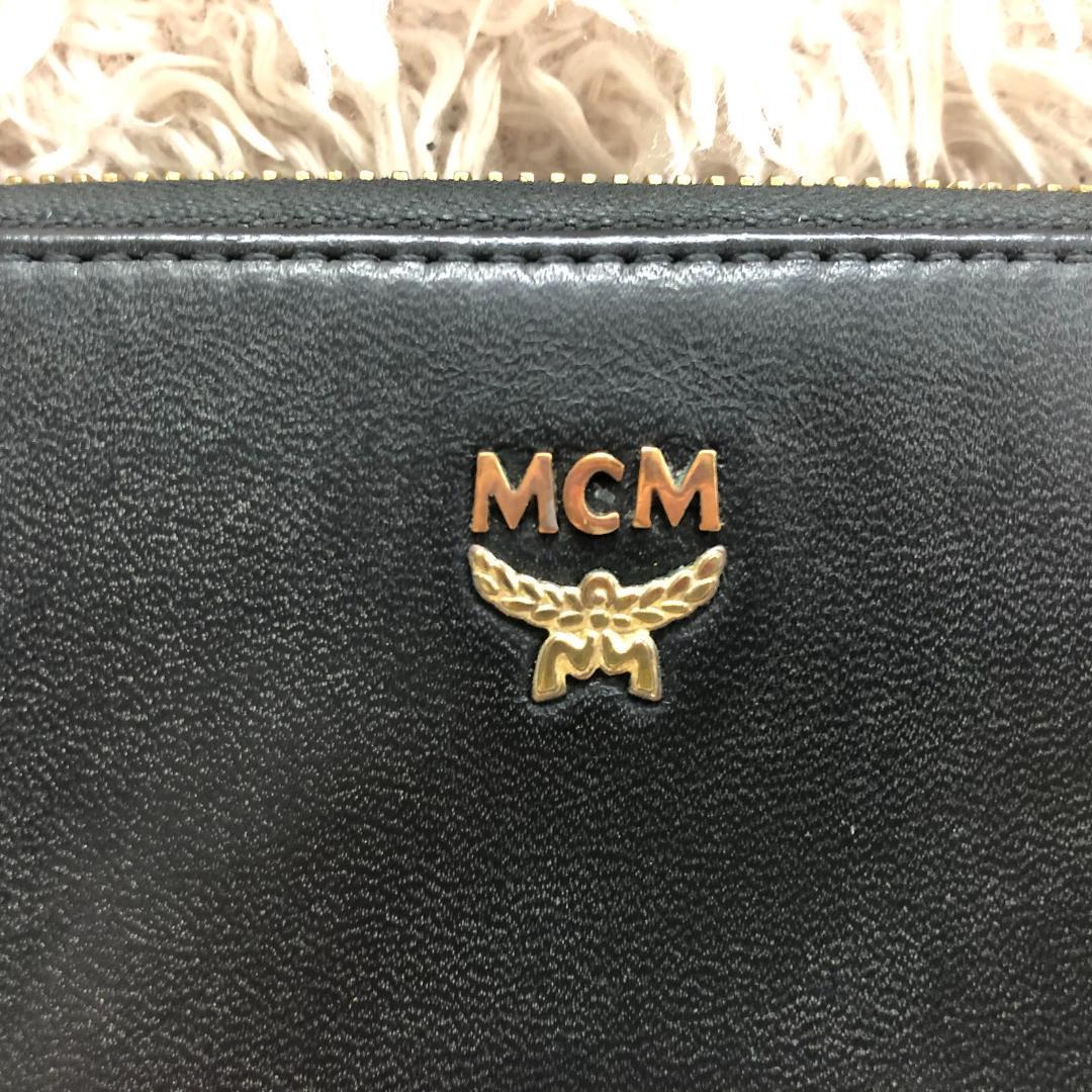 MCM エムシーエム　ラウンドファスナー長財布　スタッズ　黒_画像3