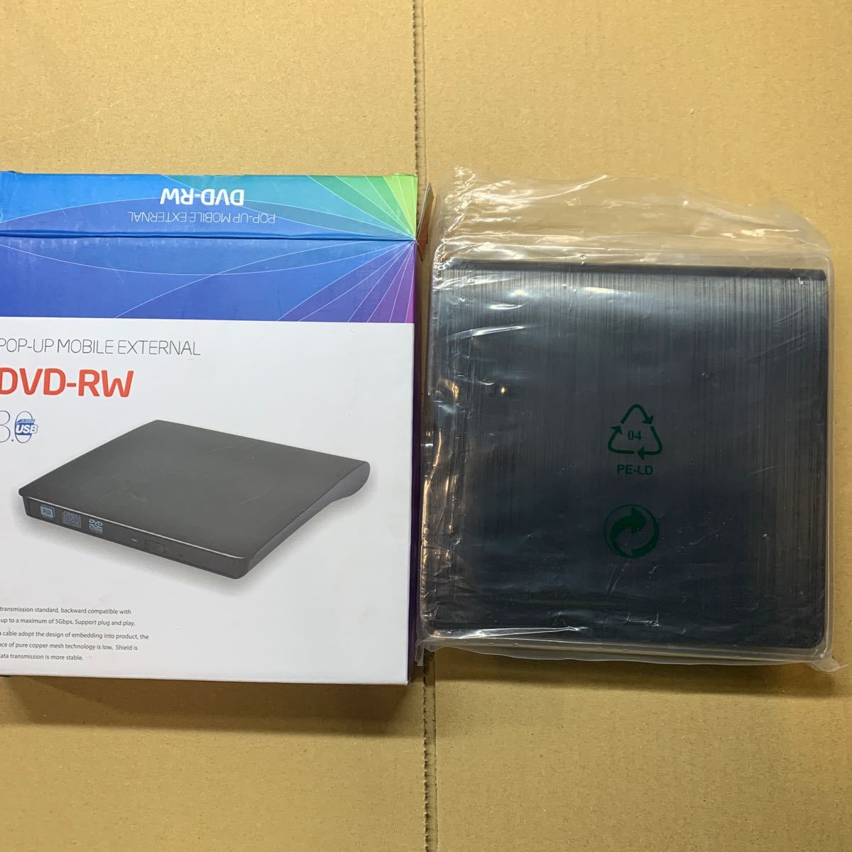 美品 外付けポータブルDVD/RW ドライブ 軽量コンパクト ダブル給電 USB3.0 激安 動作確認済み 書き込み