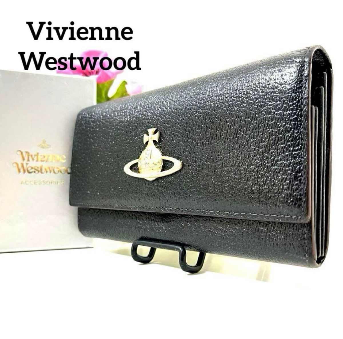 ✨美品✨ VivienneWestwood 牛革 ブラック レザー 財布 定期 美品】ヴィヴィアン ウエストウッド◇黒ブラック◇牛革レザー