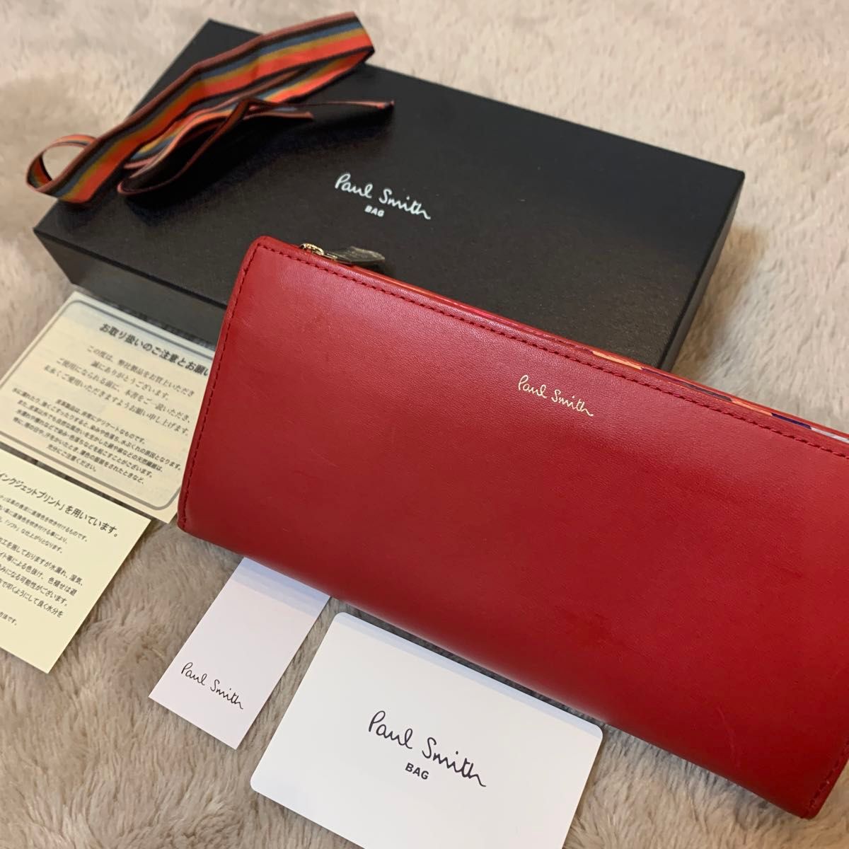 ◇高級レザー◇ 新品 ポールスミス 長財布 ワインレッド 赤 ◇高級レザー◇ 新品 ポールスミス 長財布 ワインレッド 赤