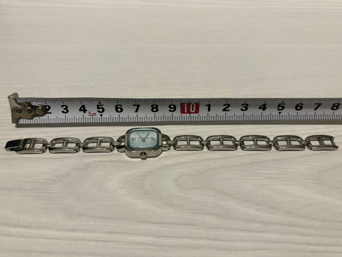 ● ミッシェルクラン MICHEL KLEIN PARIS SEIKO セイコー レディースウォッチ 腕時計 箱付 ブレスレット 時計 シルバー×水色 ブルー_画像9