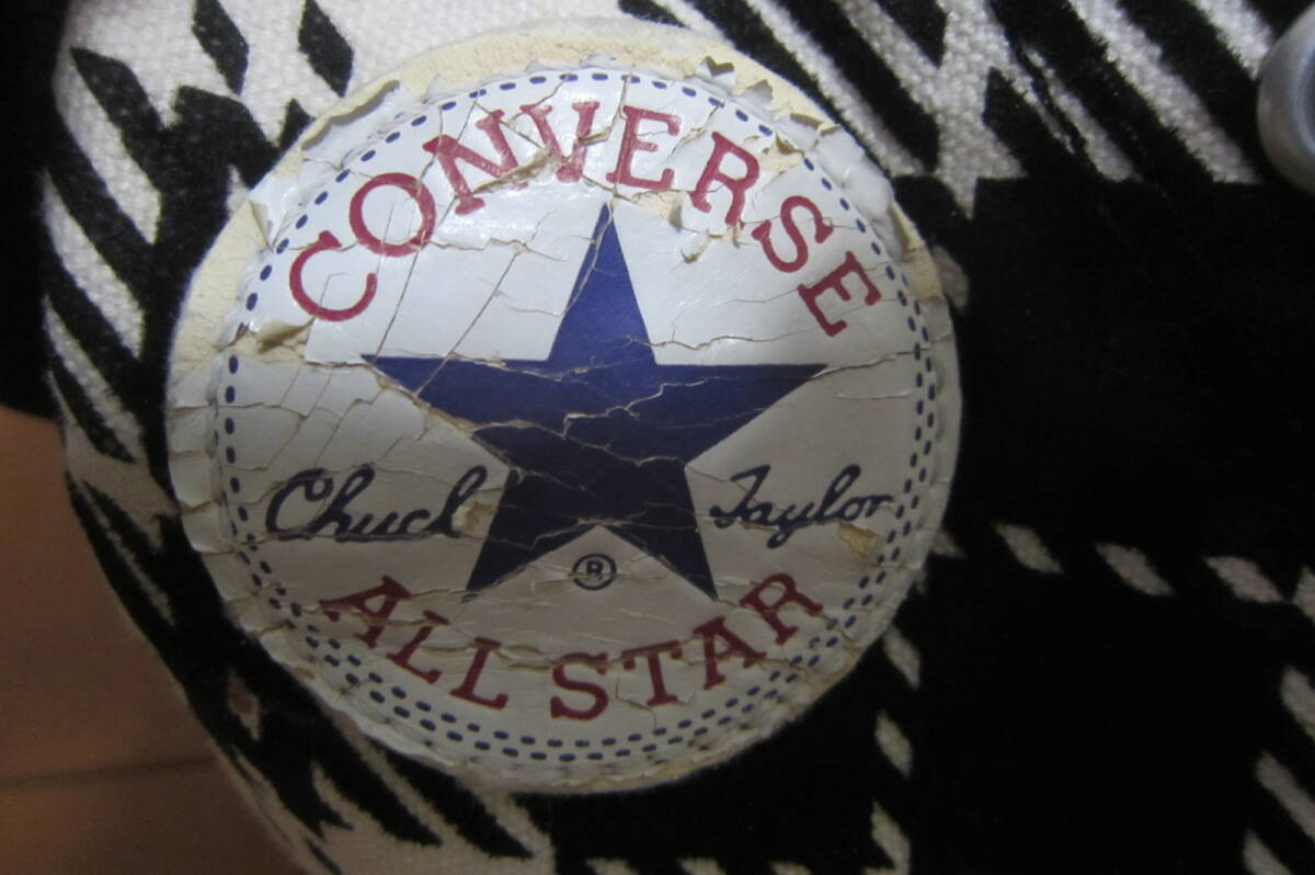 CONVERSE コンバース ALL STAR オールスター 1B722 HI ハイカットスニーカー 白×黒 チェック柄 24㎝ O2402D_画像8