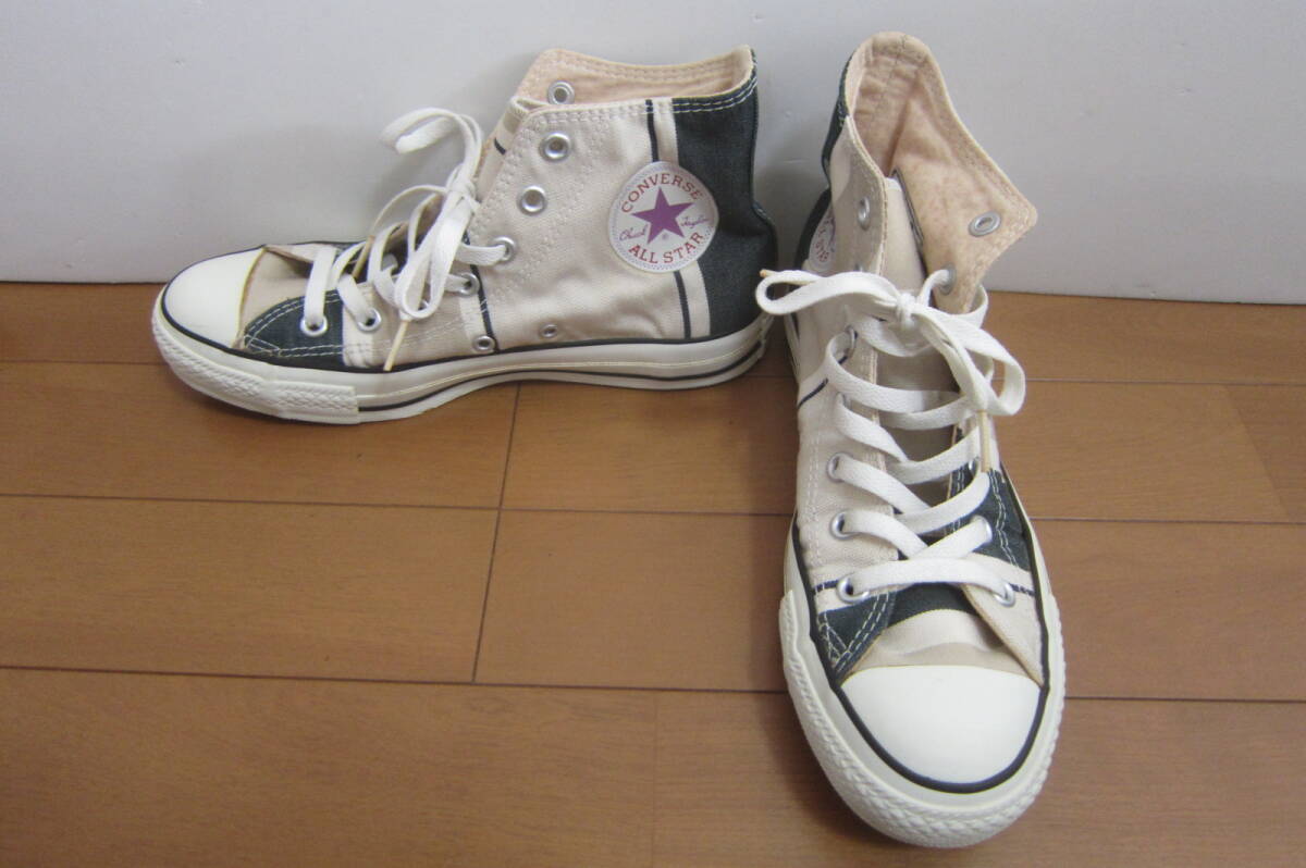 CONVERSE×sunbrella コンバース×サンブレラ ALL STAR オールスター HI ハイカットスニーカー ベージュ系×緑系 サイズ6(25㎝) O2402E_画像1