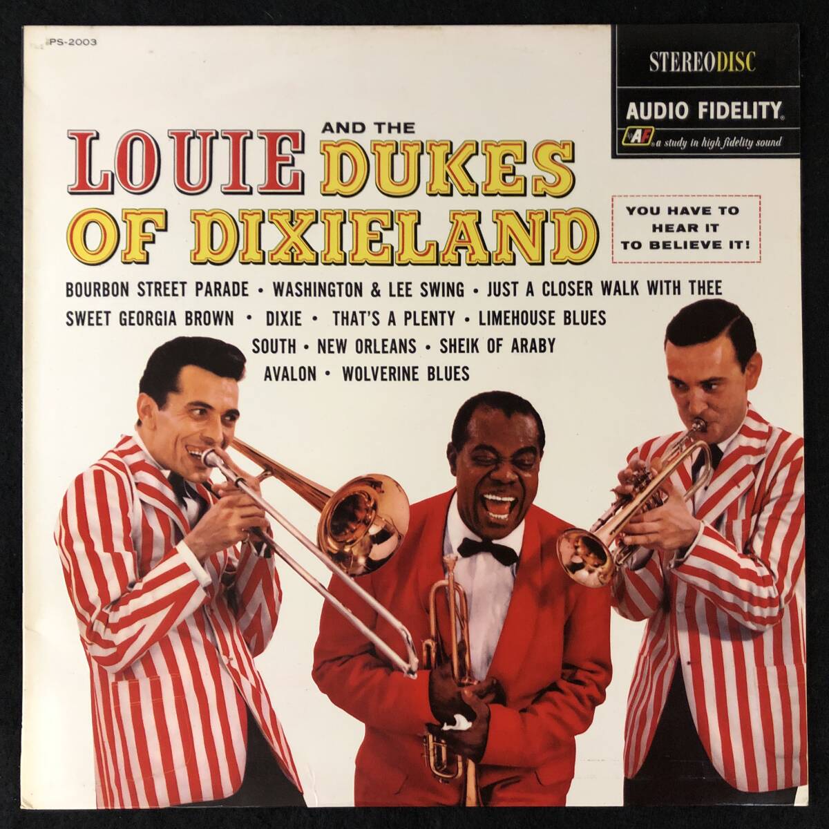 【白盤・ペラジャケ】美品 プロモ 見本盤 / ルイ・アームストロング「LOUIS AND DUKES OF DIXIELAND」/ LOUIS ARMSTRONG / レア盤_画像1