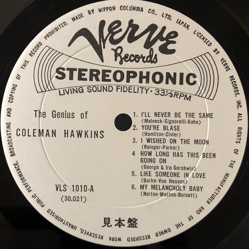 【ペラジャケ】美品 プロモ 見本盤 / コールマン・ホーキンス「THE GENIUS OF COLEMAN HAWKINS」/ COLEMAN HAWKINS / レア盤_画像3