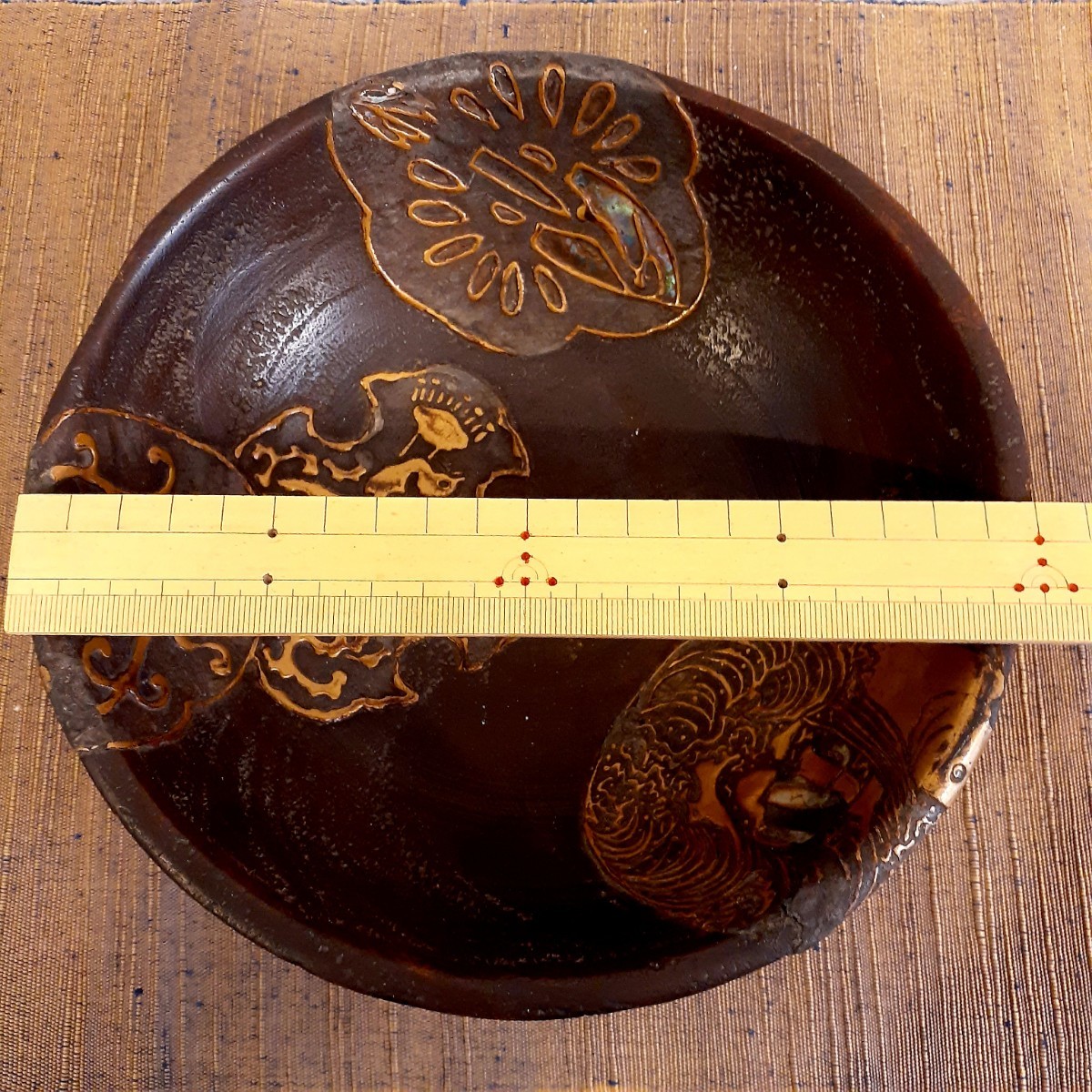 時代 蒔絵 鉢 菓子器 約H7cm×20.3cm