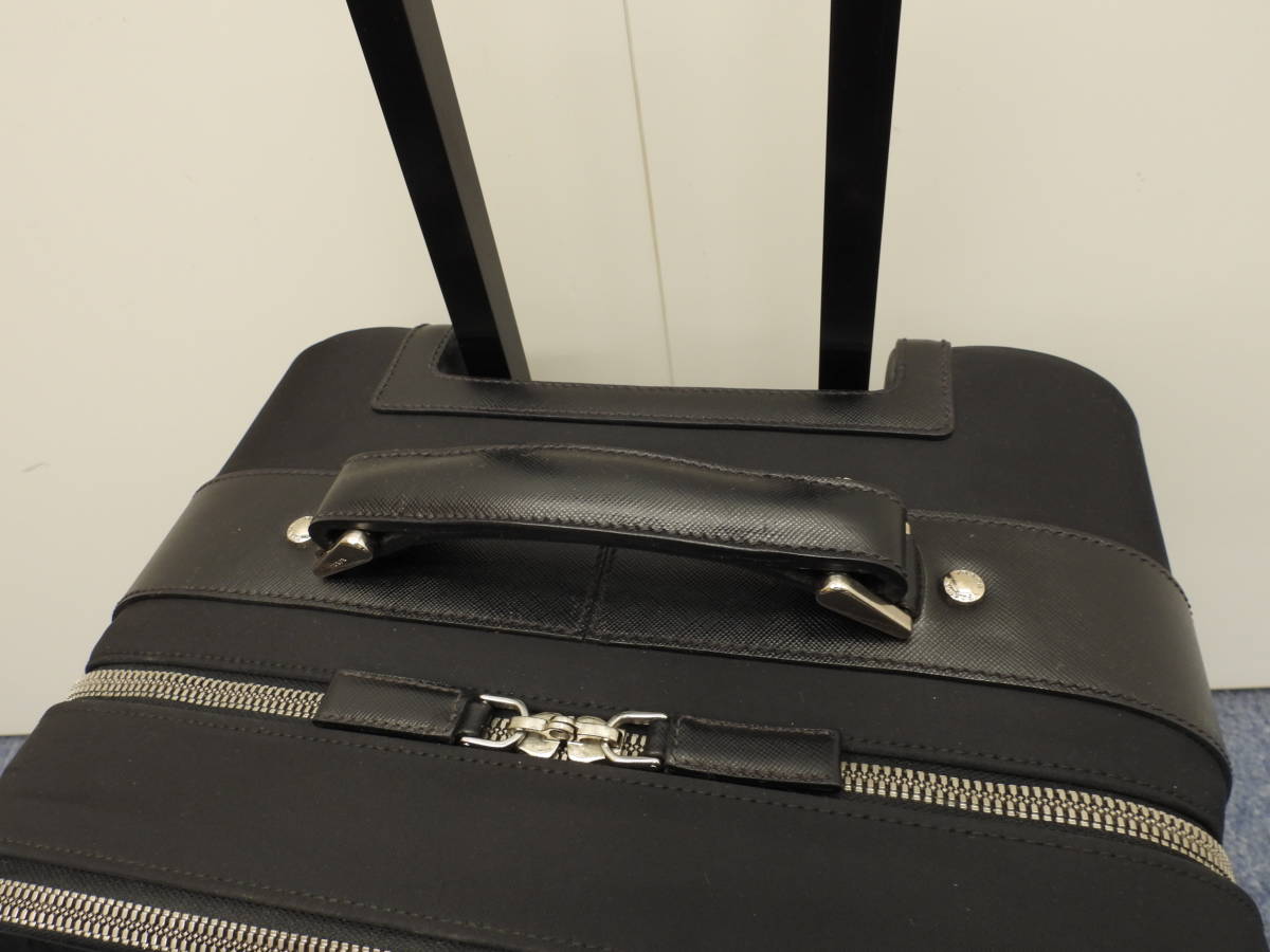 プラダ キャリーバッグ テスート/サフィアーノ 黒 旅行用トロリーバッグ スーツケース@28の画像2