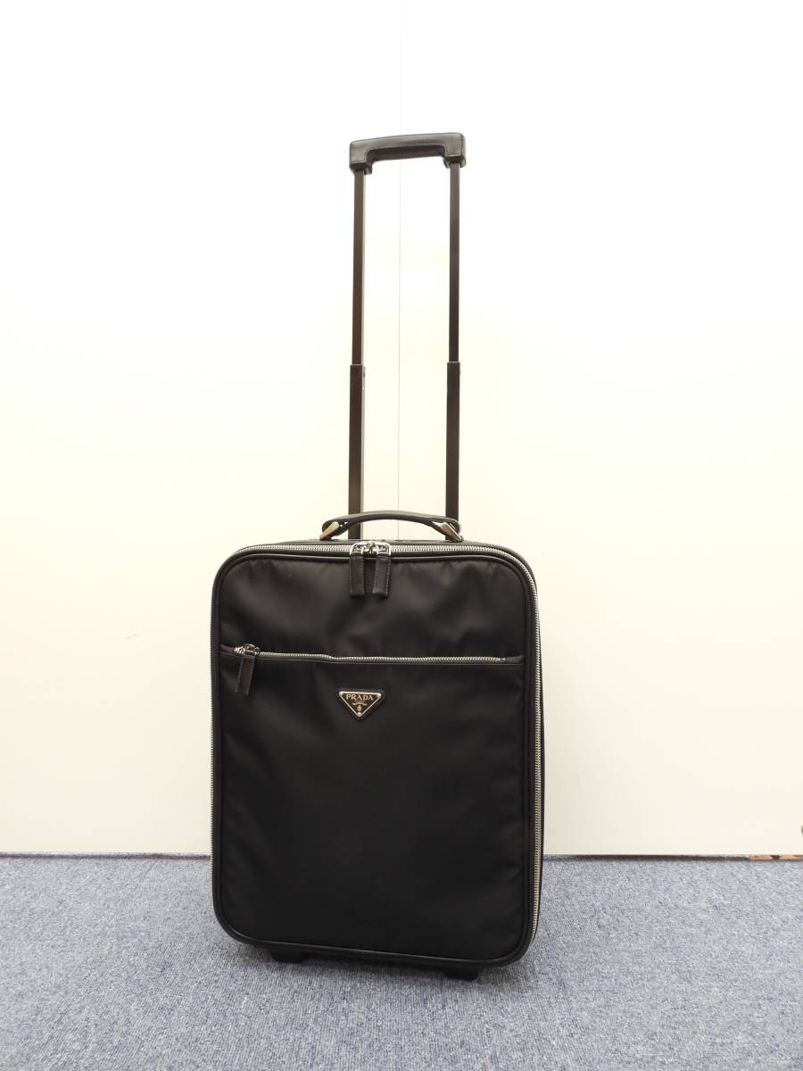 プラダ キャリーバッグ テスート/サフィアーノ 黒 旅行用トロリーバッグ スーツケース@28の画像1