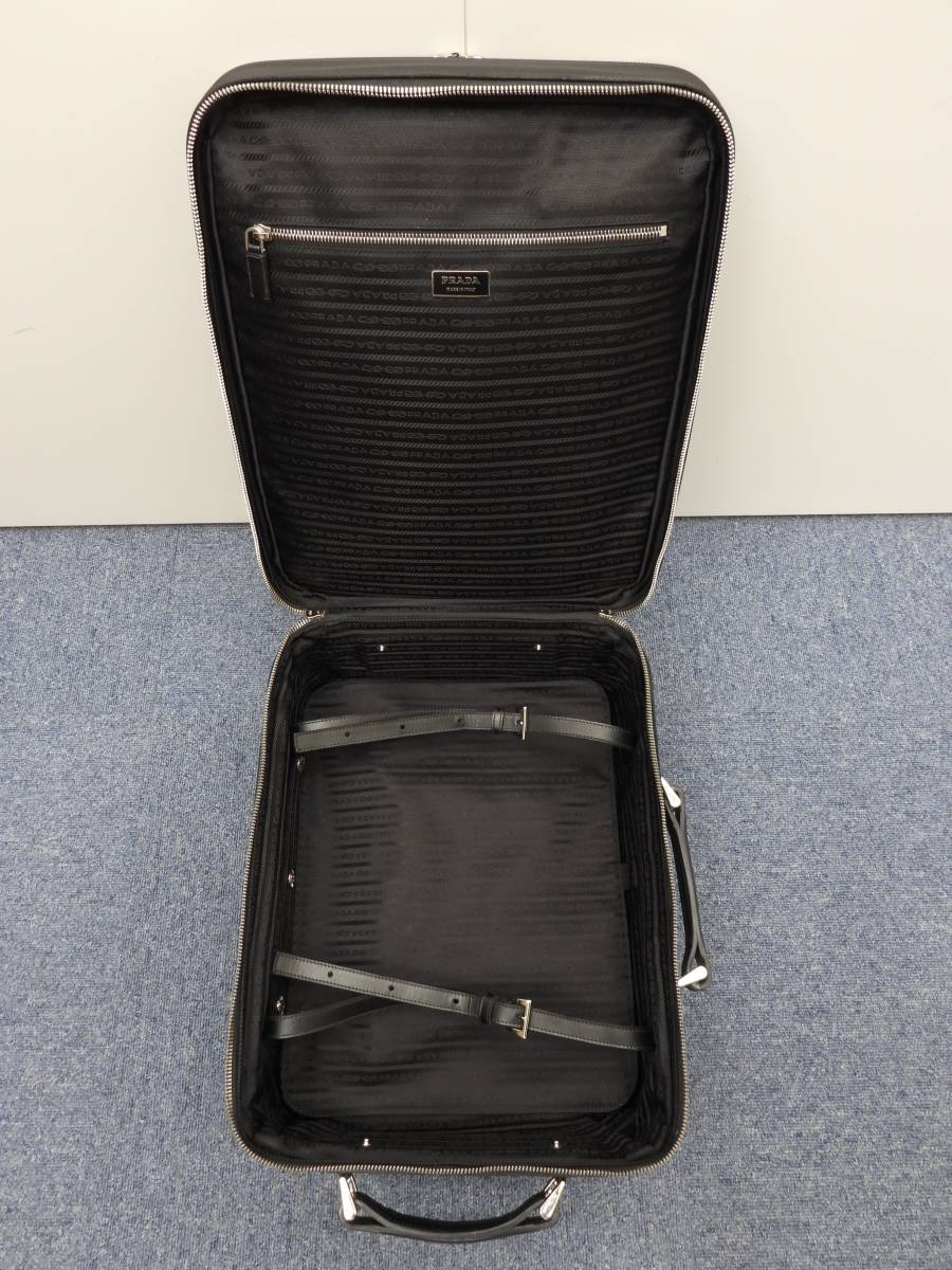 プラダ キャリーバッグ テスート/サフィアーノ 黒 旅行用トロリーバッグ スーツケース@28の画像9