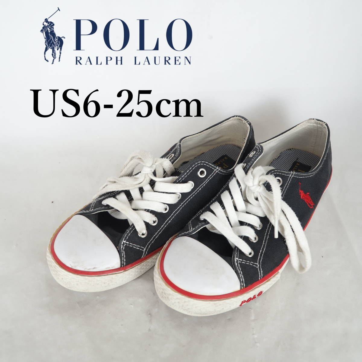 MK4438*POLO RALPH LAUREN*ポロ ラルフ ローレン*メンズスニーカー*US6-25cm*黒_画像1