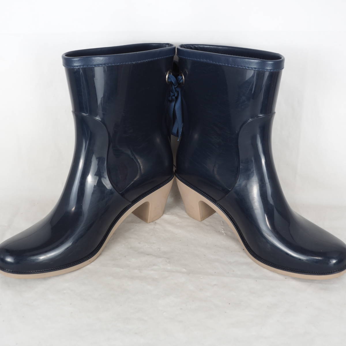 EB4889*Balancoire* swing wa-ru* lady's Short rain boots *L-24cm* navy 