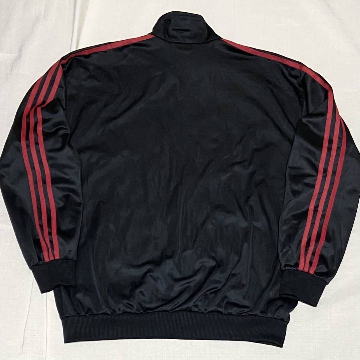 美品 レア色 90sビンテージ adidas 黒 赤 トレフォイルロゴ トラックジャケット ジャージ トラックトップ ブラック 90年代 アディダス 古着_ビンテージの１点物で大変希少なモデルです