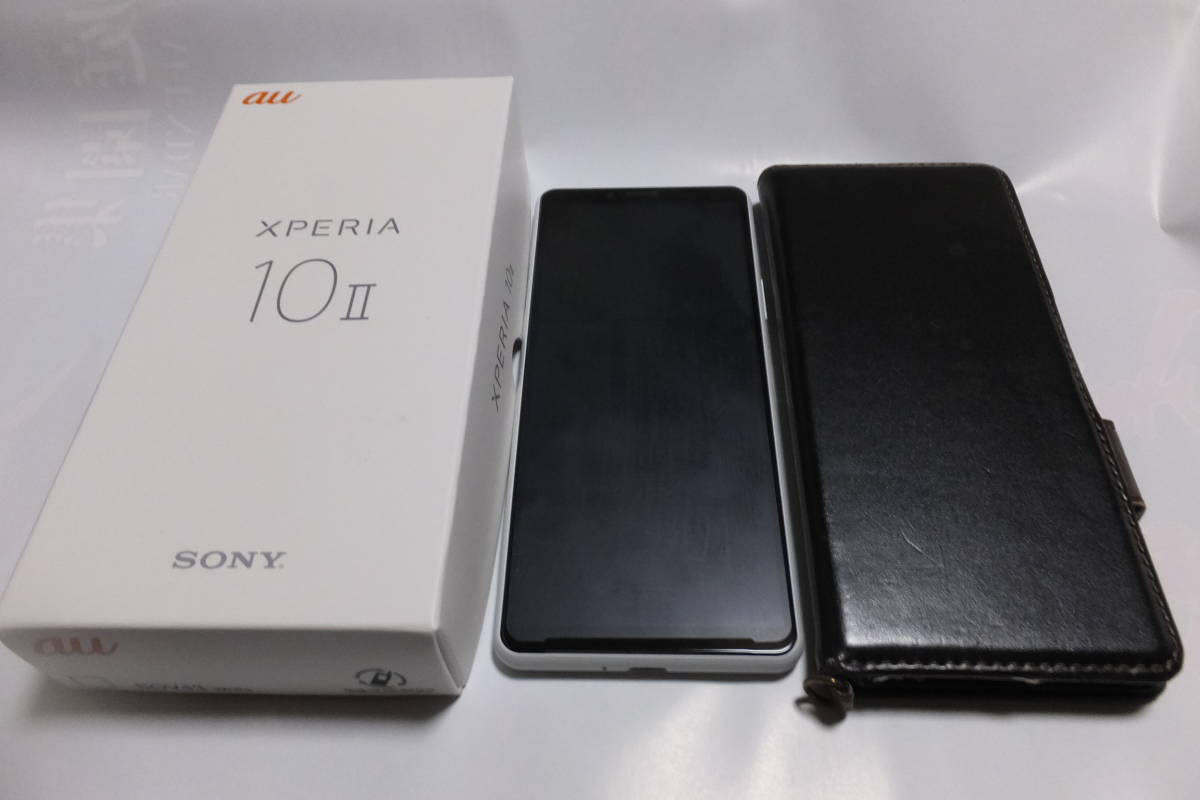 超美品 スマホ  au SONY Xperia 10 II SOV43 Android 64GB スマートフォン ケース 取説 セット