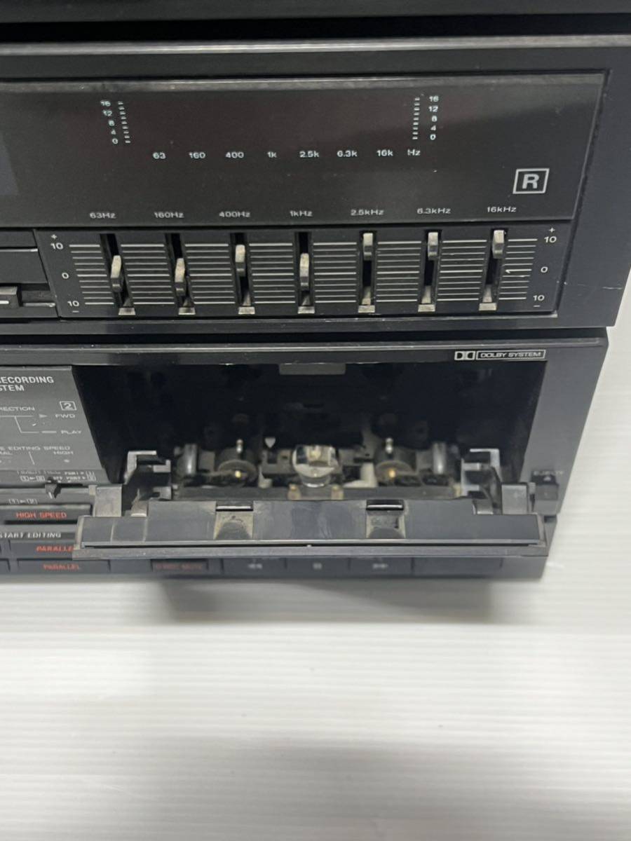 シャープ　SHARP CD-800-BK コンパクトディスクステレオ　デッキレシーバー部　カセットデッキ _画像3