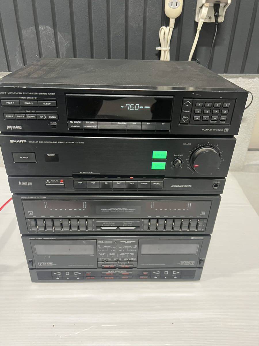シャープ　SHARP CD-800-BK コンパクトディスクステレオ　デッキレシーバー部　カセットデッキ _画像10