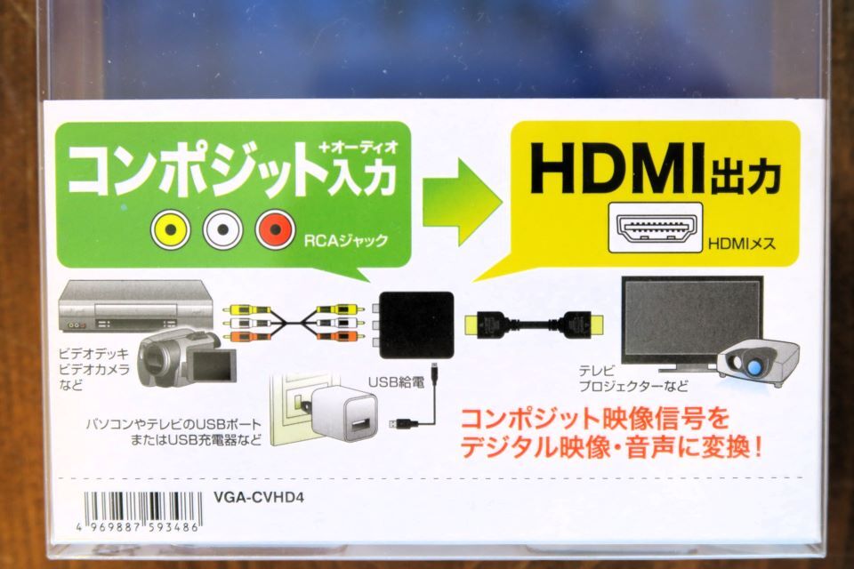 【新品・未使用】サンワサプライ コンポジット信号HDMI変換コンバーター VGA-CVHD4 アナログ/三色/ビデオ端子 変換ケーブル 3色rca/av変換_画像5