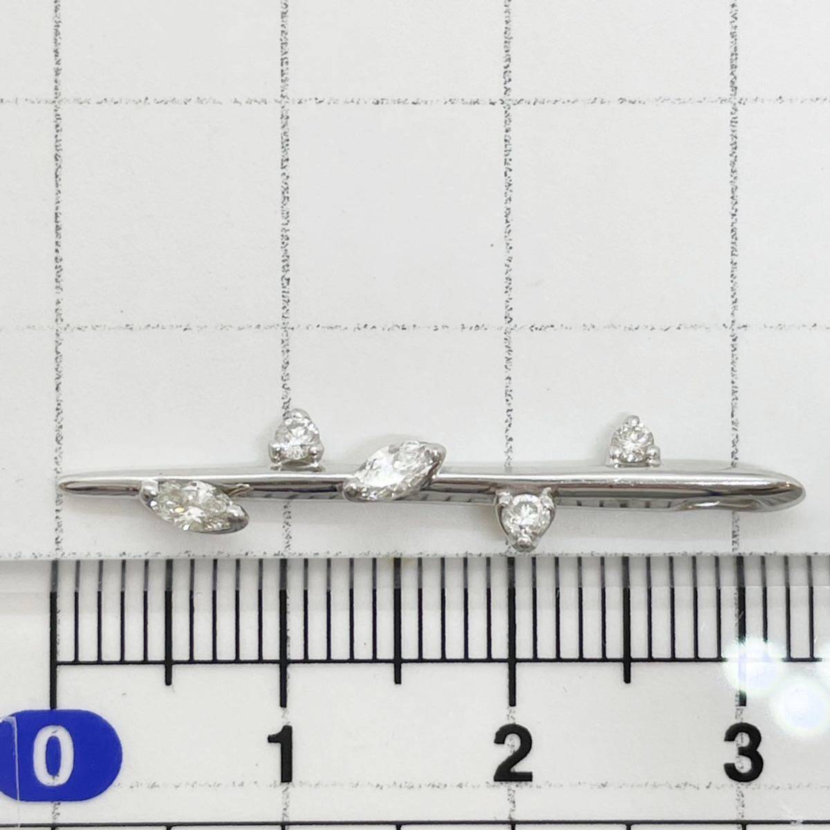 [新品同様]Pt900プラチナ日本製天然ダイヤモンドマーキースペンダントトップ_画像5