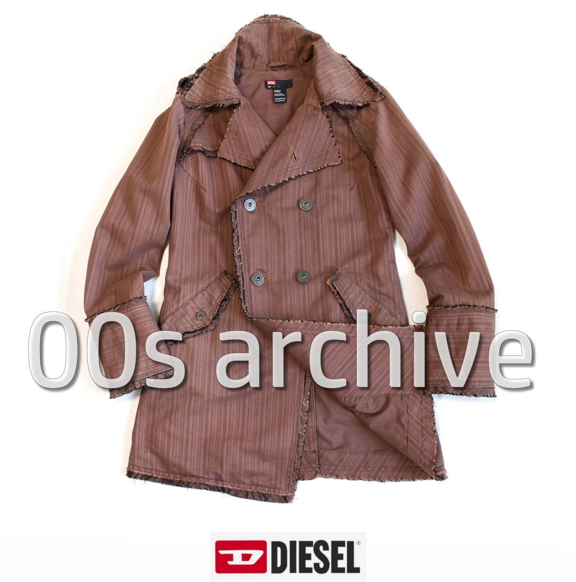 00s Y2K Archive DIESEL grunge coat ディーゼル 断ち切りコート size S