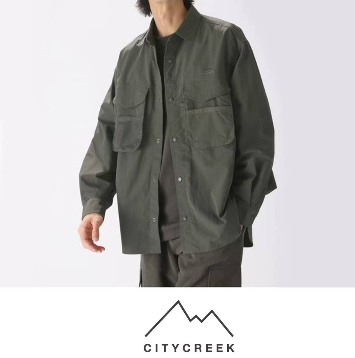 CITY CREEK（シティクリーク）ツールポケットロングスリーブシャツ sizeM　　定価11.000円　ニコアンド nicoand._画像1