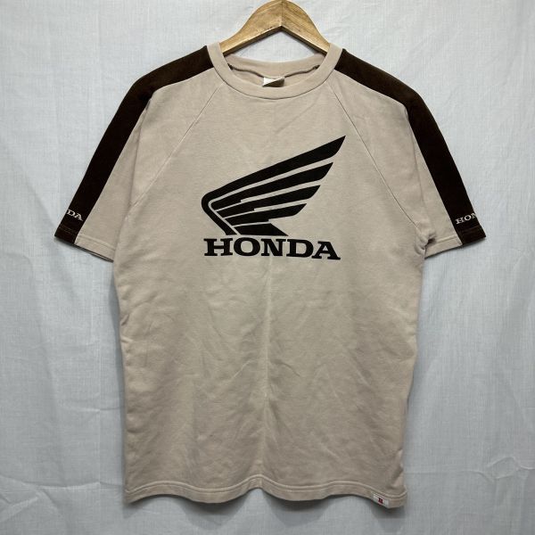 HONDA ホンダ H FREE エイチフリー レーシング M ベージュ系 半袖 Tシャツ 車 自動車 b18853_画像1