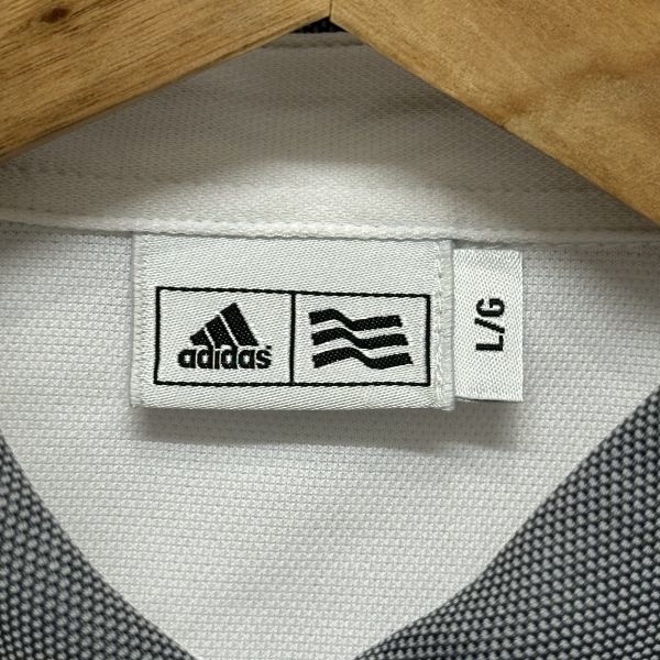 adidas アディダス ゴルフ ウェア ポロ シャツ ボタンダウン 長袖 L 白 ホワイト レディース AF8664 テーラーメイド 刺繍 b18822の画像8