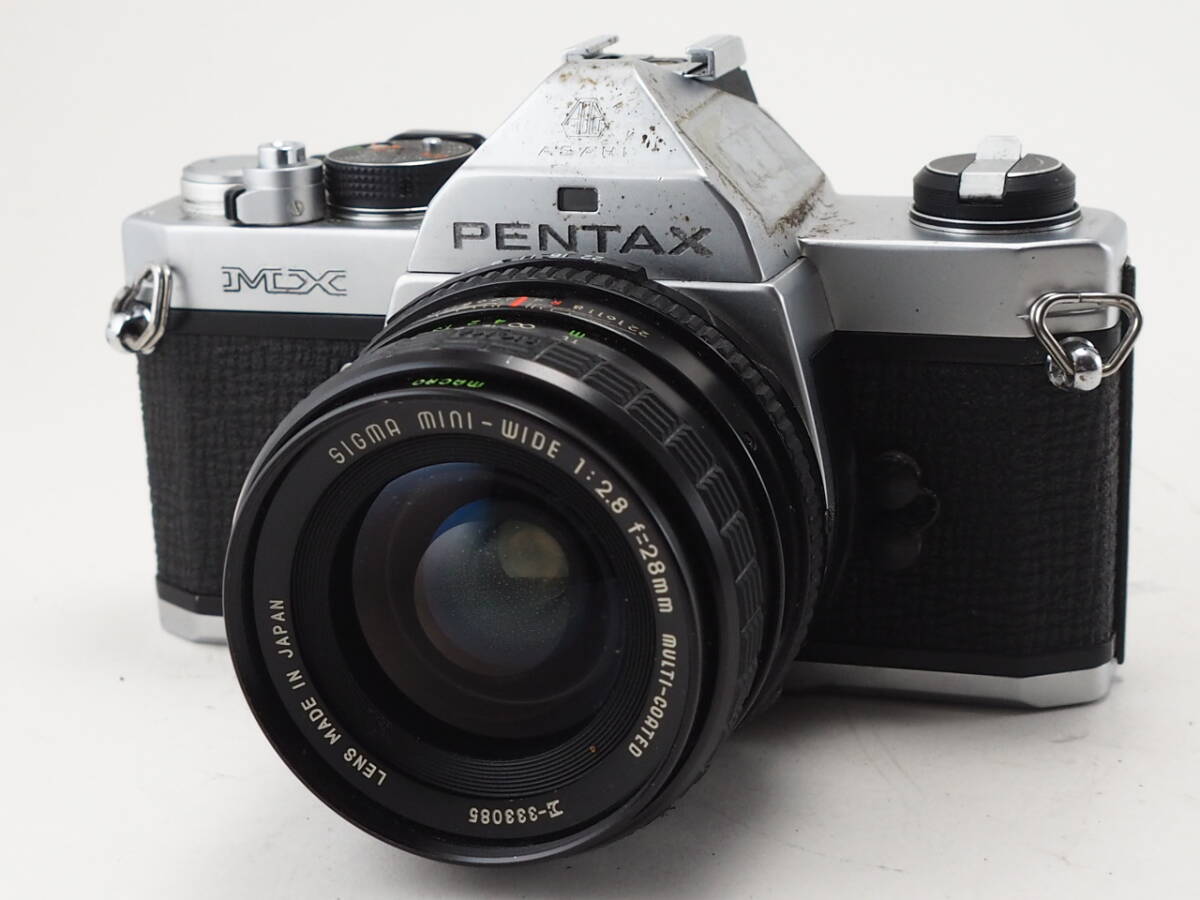 ★訳あり実用品★ ペンタックス PENTAX MX ボディ SIGMA 28mm F2.8 単焦点レンズセット★シャッターOK！ #TA3409_画像1