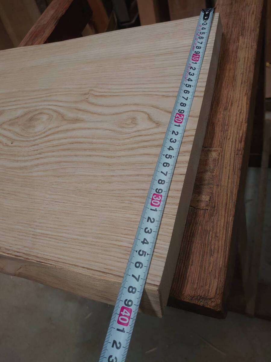 栗　両耳付　No.240229-J　無垢　乾燥材　板（長さ480㎜ｘ幅380㎜ｘ厚み35㎜）1枚　木材　DIY　棚板　小物作りに_画像3