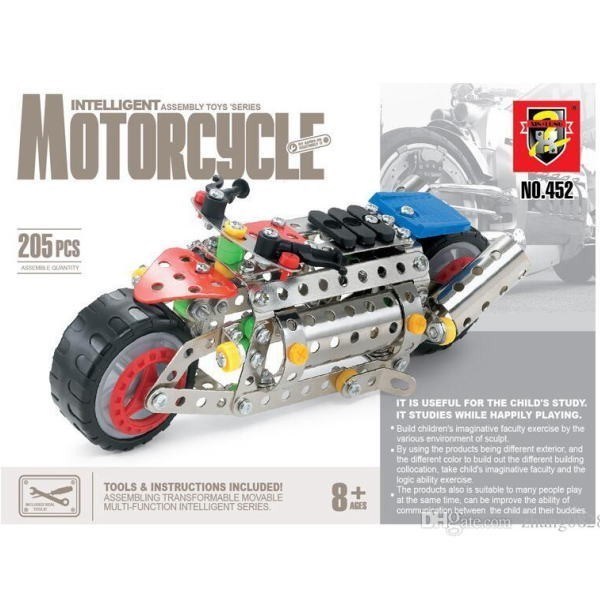 挑戦者求む！ MOTORCYCLE 205pcs 手作りブロック オートバイ バイク 工具付き 模型 組み立て おもちゃ MOTORCYCLE_画像1