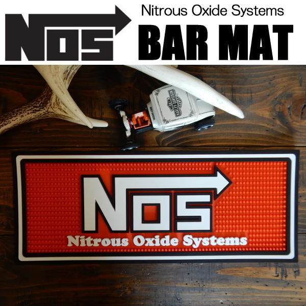 バーマット カウンター Bar Mat NOS 車内 BAR グラス置き／キッチン雑貨 ノス Nitrous Oxide System OR／オレンジ.._画像1