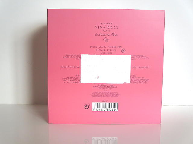 498★NINA RICCI ニナリッチ ニナ ローズ コフレ / 香水/新品(外箱難あり) / 50ML EDT SP・リップスティック(ルビーレッド 2.5g )_画像2