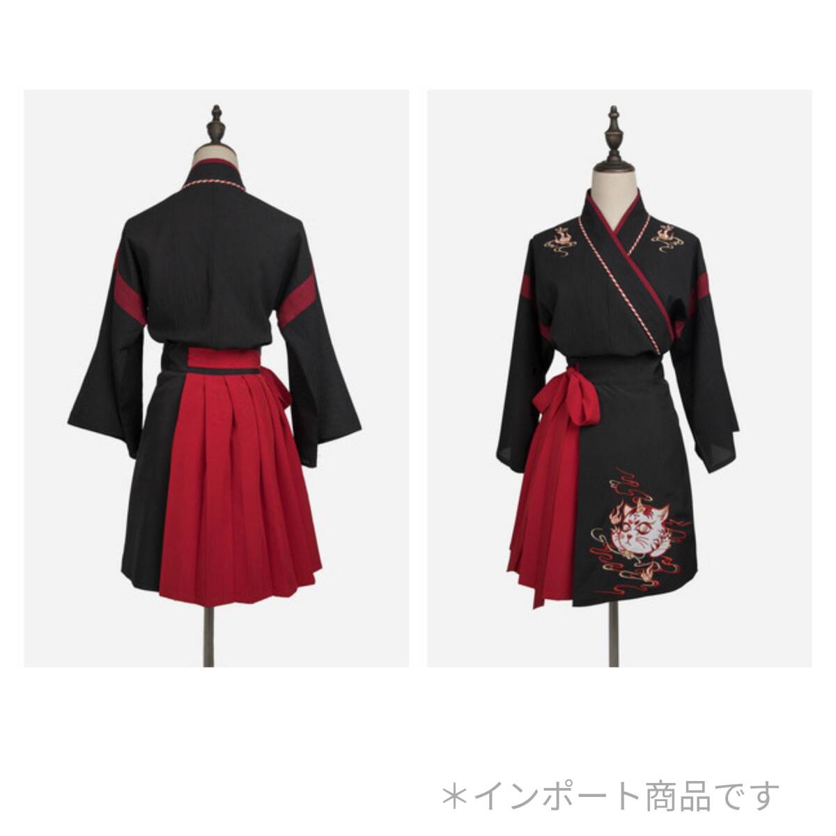  Japanese clothes . clothes yukata cosplay put on clothes flower . skirt retro manner . woman lady's fancy dress black S size SNS Event set 