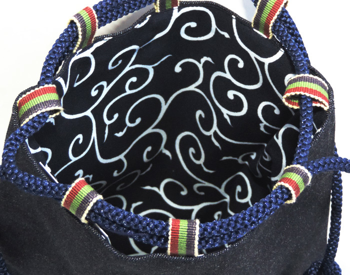  Denim cloth bag dragon pattern unused new goods Denim pouch 