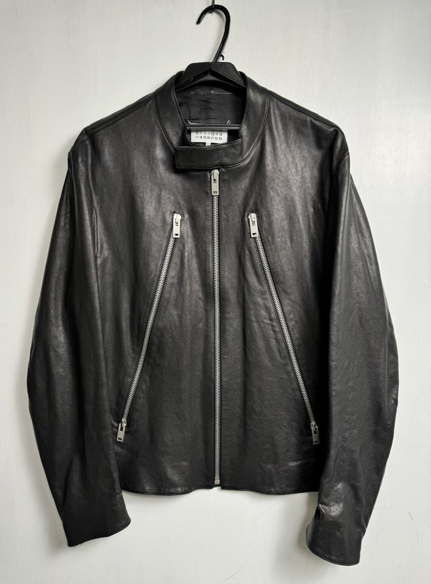 Maison Margiela 5zip leather jacket 56 マルジェラ ハの字レザージャケット2016年製_画像1