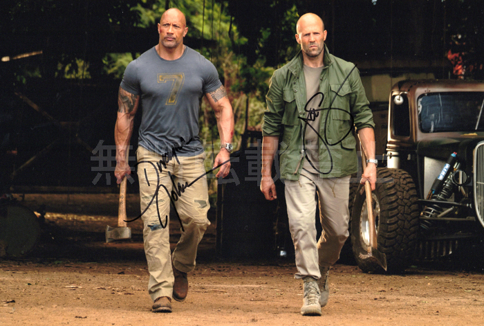 ドウェイン・ジョンソン ＆ ジェイソン・ステイサム 直筆サインフォト ワイルドスピード Dwayne Johnson & Jason Statham_画像1