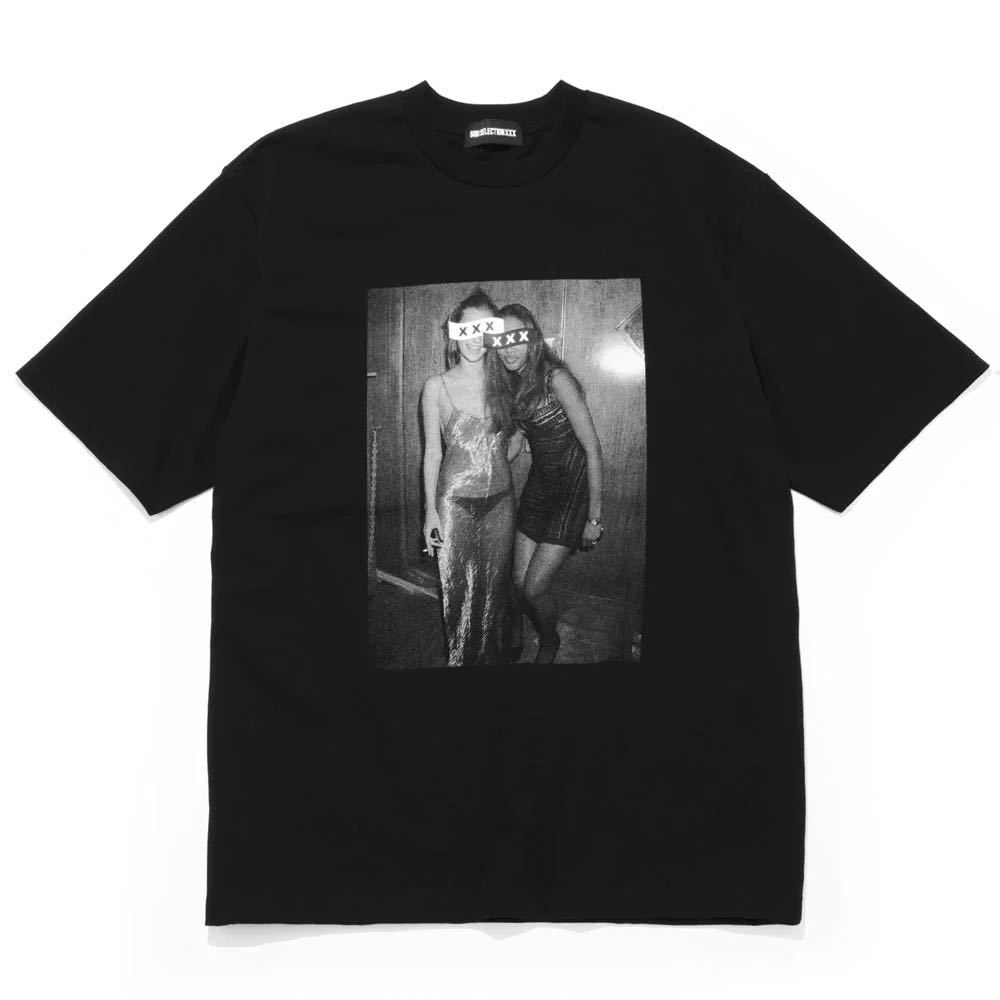 『新品』GOD SELECTION XXX★ケイトモス & ナオミ キャンベル Tシャツ★Lサイズ★黒 ブラック★ Kate Moss and Naomi Campbellの画像1