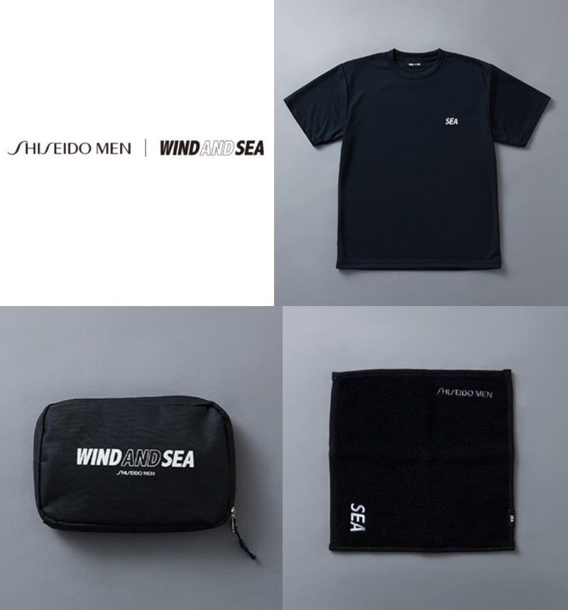 [ новый товар ]WIND AND SEA × SHISEIDO MEN* футболка полотенце для рук сумка 3 позиций комплект * Shiseido Исэ город .ISETAN wing Dan si- sauna 