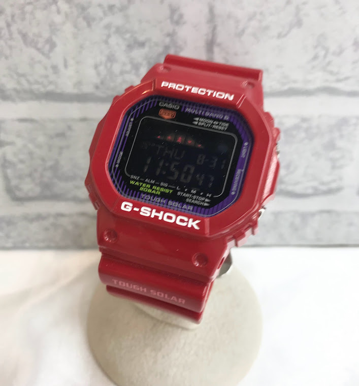 ★稼働★ ★G-SHOCK★ CASIO カシオ G-SHOCK ショックレジスト レッド GWX-5600-4JF デジタル ラバー ソーラー 箱 取扱説明書付き_画像2